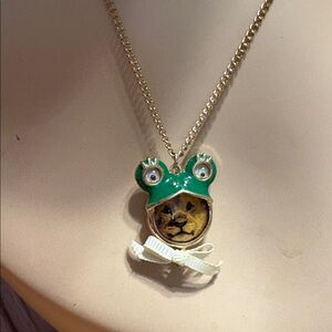 Betsey Johnson googly eyed frog necklace